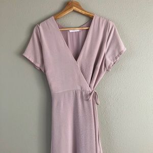 Short Sleeve Tie Wrap Around Dress